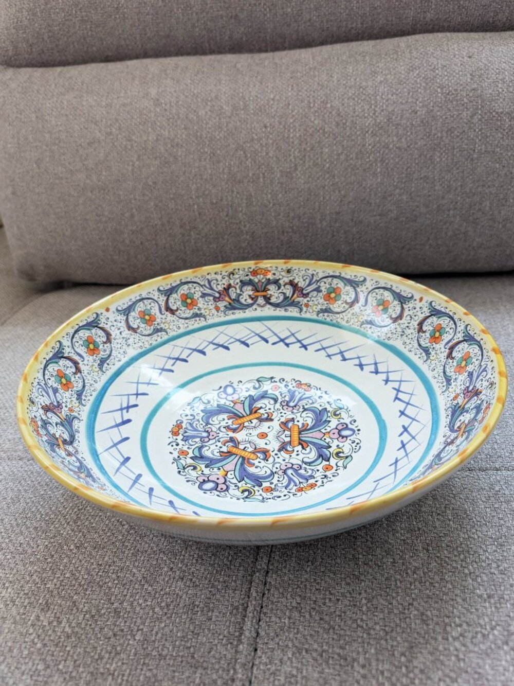 Vintage MOMA Ceramiche Artigianali 12" Pasta Serving Bowl Ricco Deruta Italy